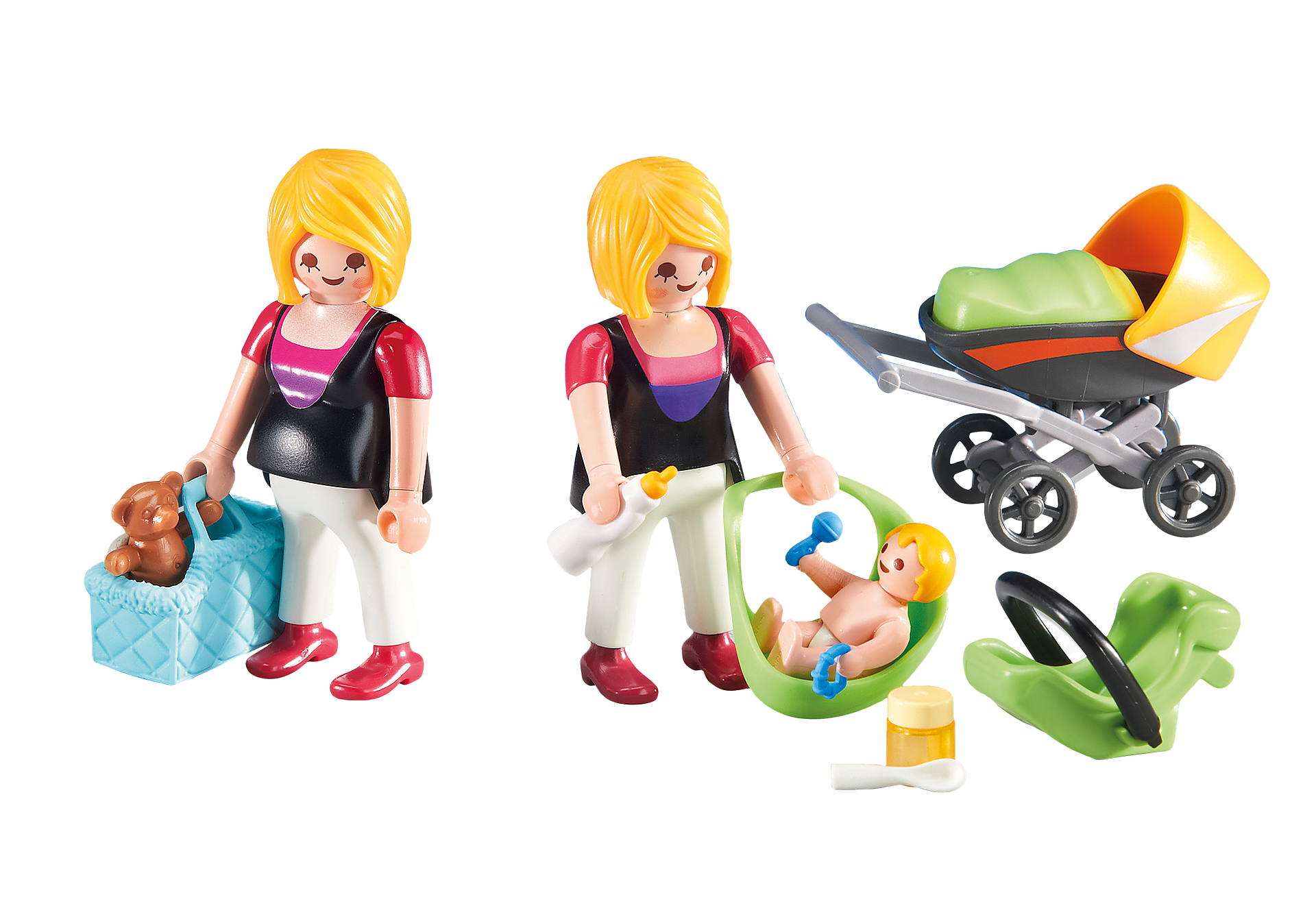 Schwangere und Mama mit Baby 6447 PLAYMOBIL® Österreich Zwillingskinderwagen 5573 PLAYMOBIL® Österreich